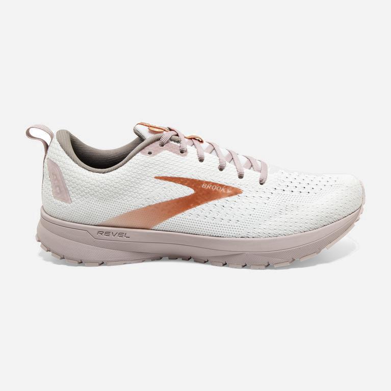 Brooks Revel 4 Israel - Women's Road Running Shoes - White/Hushed Violet/Copper (94128-FLSP)